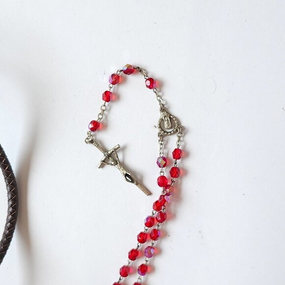 FUN NECKLACE JEWLLERY LOT of 6 Costume Jewelry Rosary Saber Tooth Necklace - Picture 5 of 7